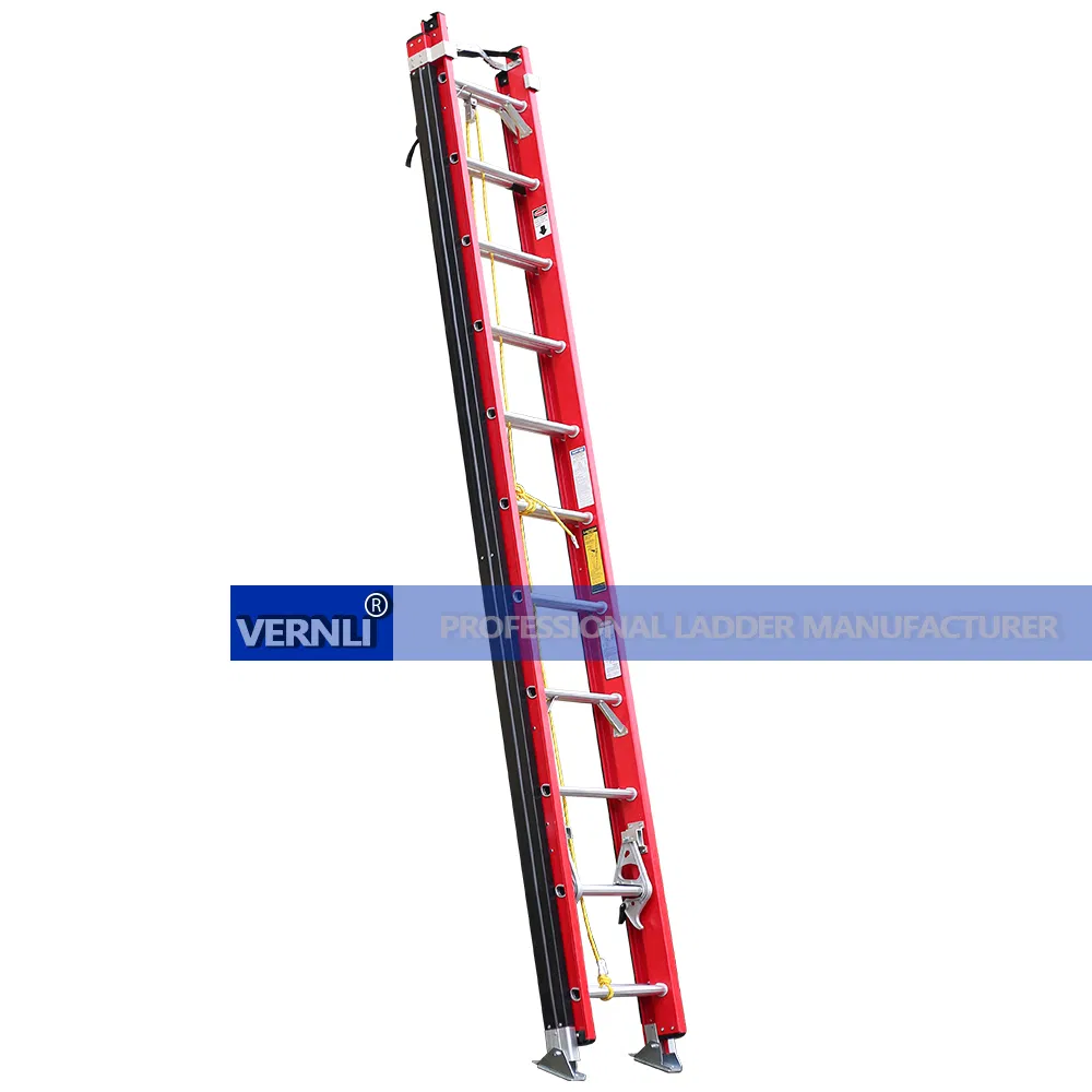 Fiberglass Telescopic Extension Ladder with V-Rung and Rail Protector Escalera Telescopica De Fibra De Vidrio