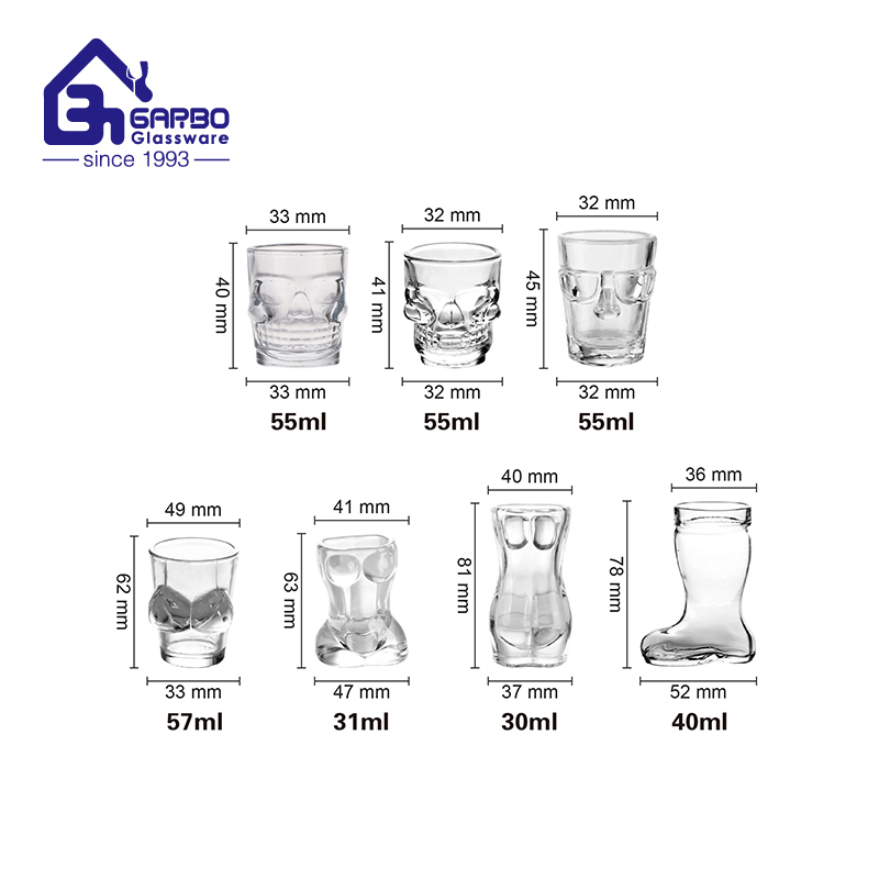 China Factory 4oz Measuring Shot Glasses for Liquid Drinking Mini Small Shot Glass Cup