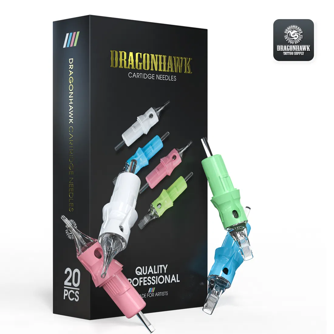 Wholesale Dragonhawk Plastic Cartridge Needles Disposable Tattoo Needles 20PCS/Box