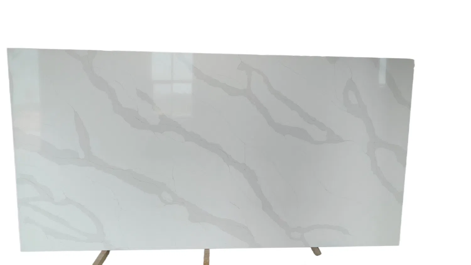 Calacatta White Quartz Slabs From China 3200X1600mm