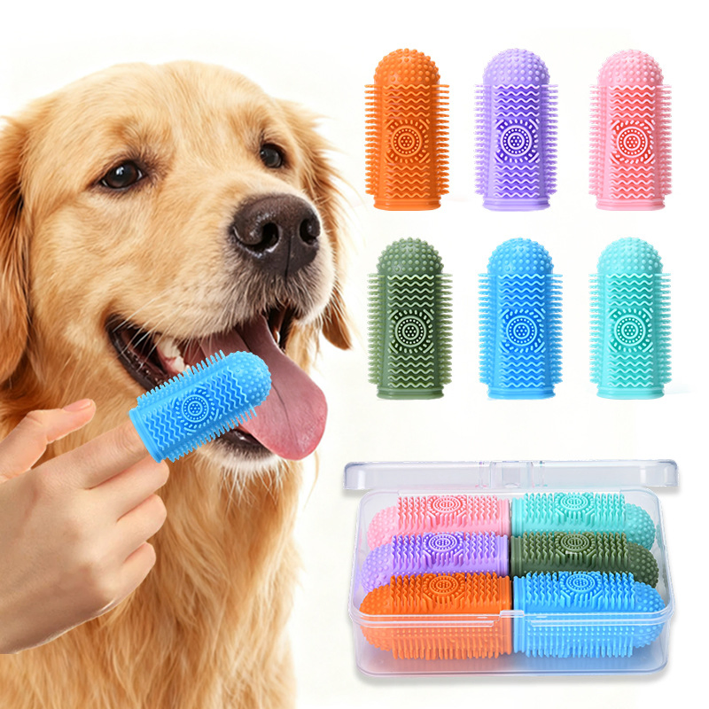 Hot Selling Pet Dog Cat 360 Degree Food Grade Silicone Finger Toothbrush
