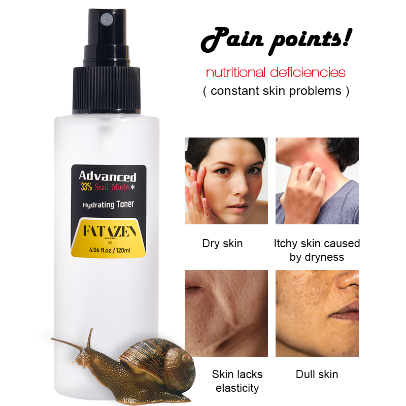 Wholesale Skin Care Products Deep Moisturizing Snail Face Toner OEM Long Lasting Hydrating Brightening Facial Toner Spray