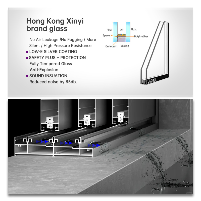 Раздвижное окно EEHE с терморазрывом и защитой от шума