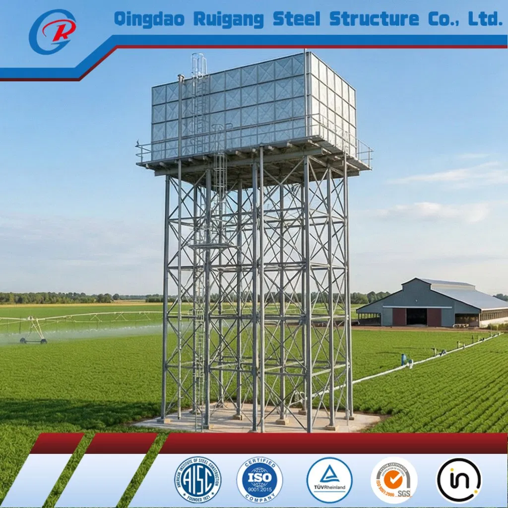 Elevated Water Tank and Steel Structure Support Frame, Water Tower Stand