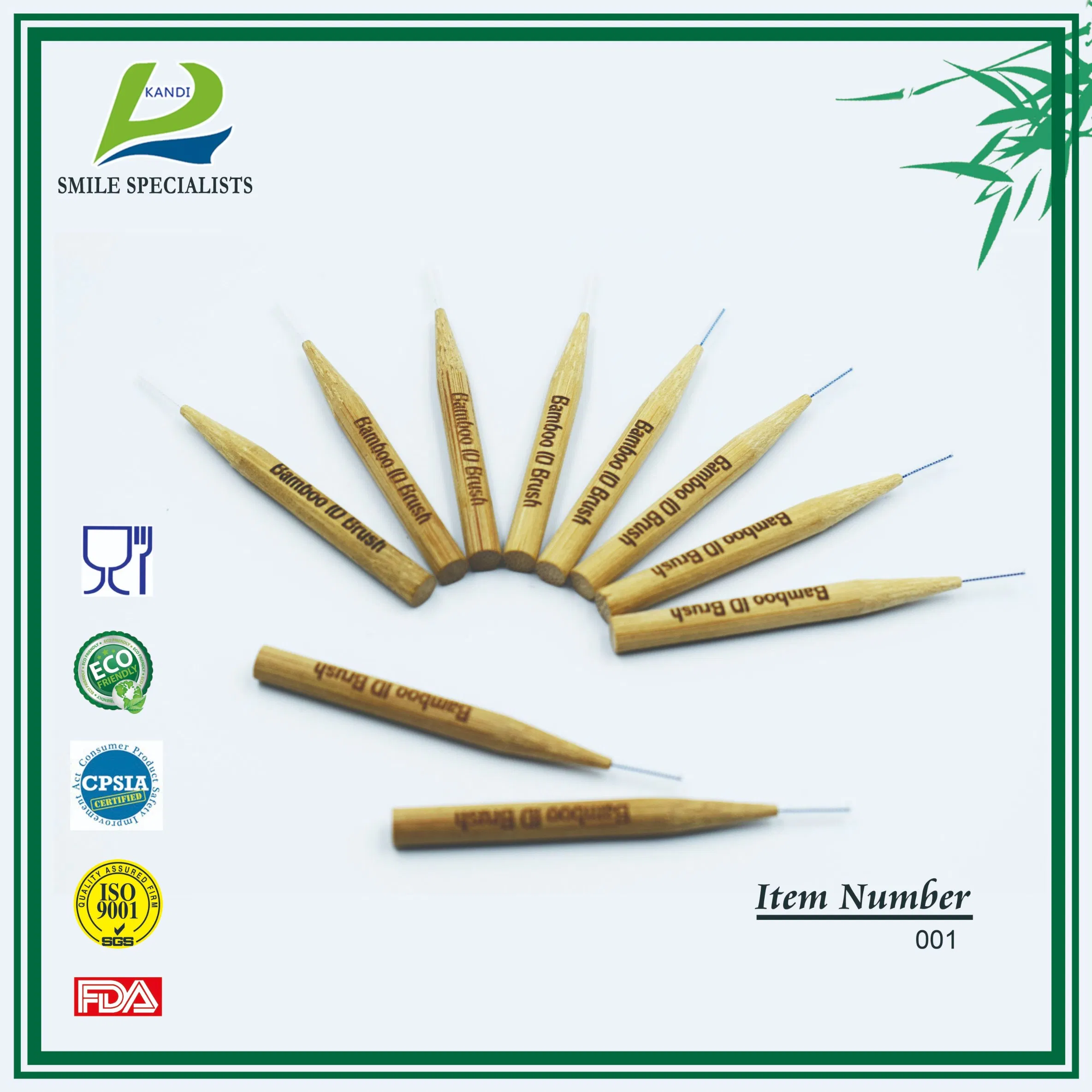Eco-Friendly Biodegradable Recylable Kraft Box Bamboo Interdental Toothbrush