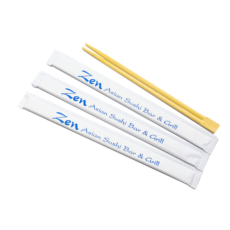 Health Disposable Bamboo Chopsticks with Paper Wrapped Customize Logo