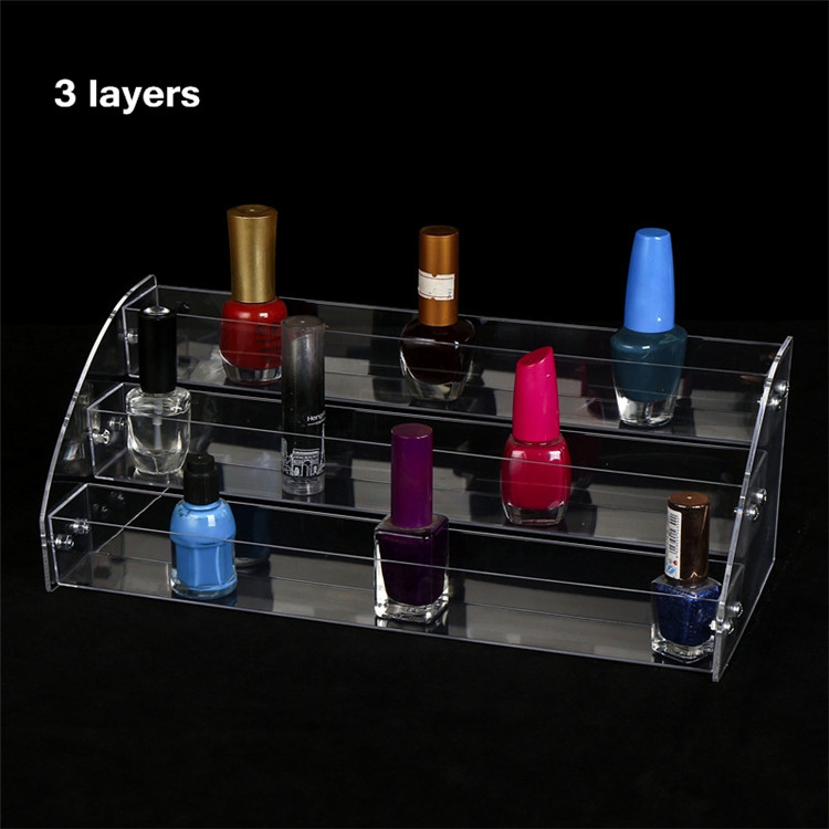 Customized High Quality Nail Polish Shelf Popular Nail Salon Clear Triangle Storage Rack Nail Polish Display Stand