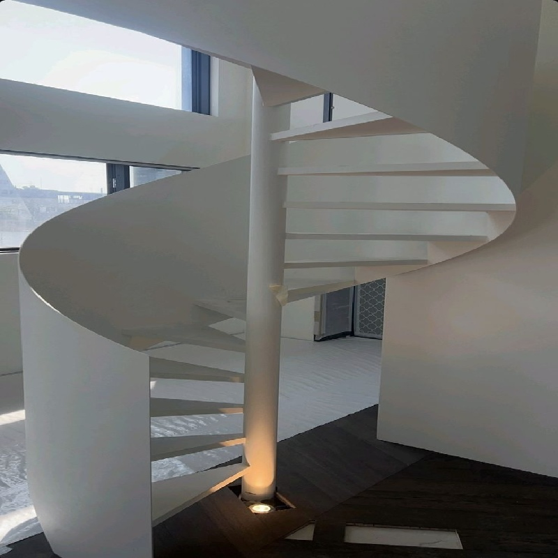 Handcrafted Sleek Elegant Sophisticated Minimalist Spiral Staircase