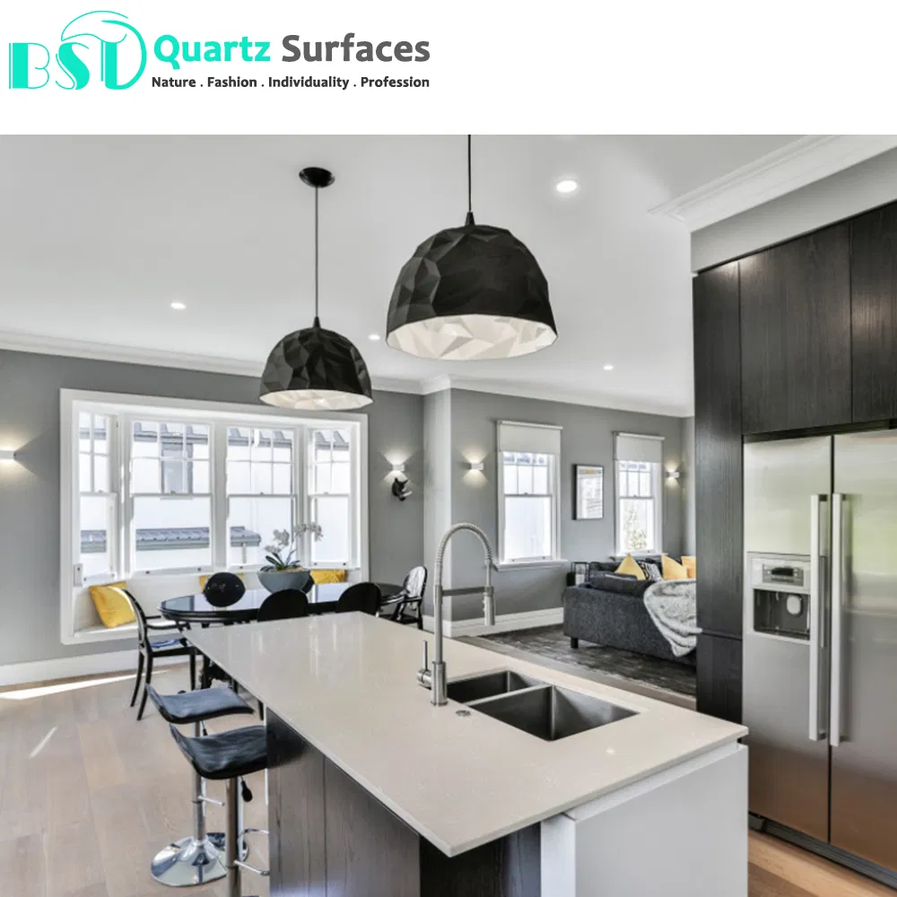 Customized Quartz Stone Kitchen Countertops and Tables