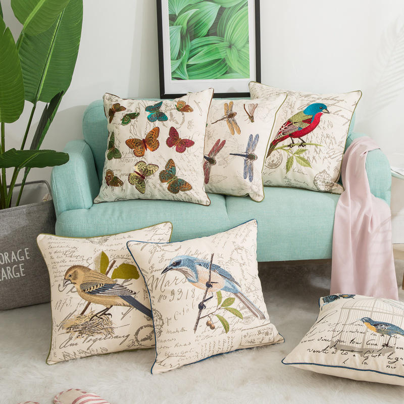 High Quality Watercolor Butterfly Printed Cushion Cover Home Sofa Chair Throw Pillow Covers