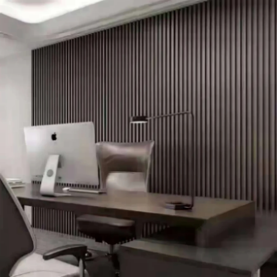 High Quality Custom Wood Strip Grid Acoustic Panel Veneer Fiber Soundproof Wall Decoration for Music Room Theater Hall