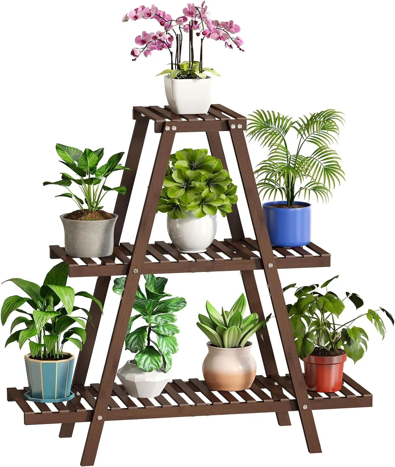Bamboo Home Creative Balcony Succulent Plant Shelving Flower Racks