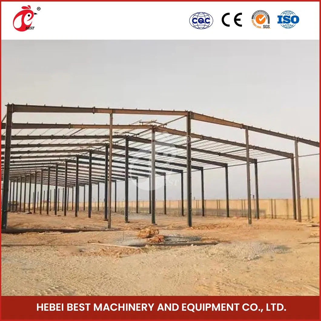 Bestchickencage Steel Poultry House China Economic Prefab Poultry House Manufacturing OEM Customized Light Weight Prefabricated Steel Poultry House