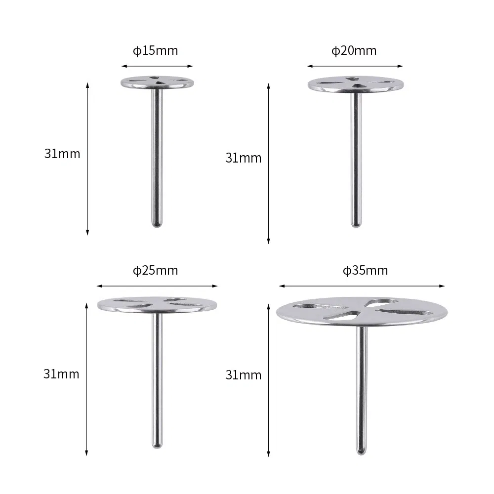 Self Cooling 15mm to 35mm Disc Pedicure Stainless Steel Metal Auroclavable Sanding Mandrel Disk