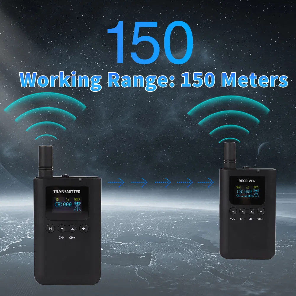 Беспроводная гарнитура-микрофон для гида с батареей 60 часов