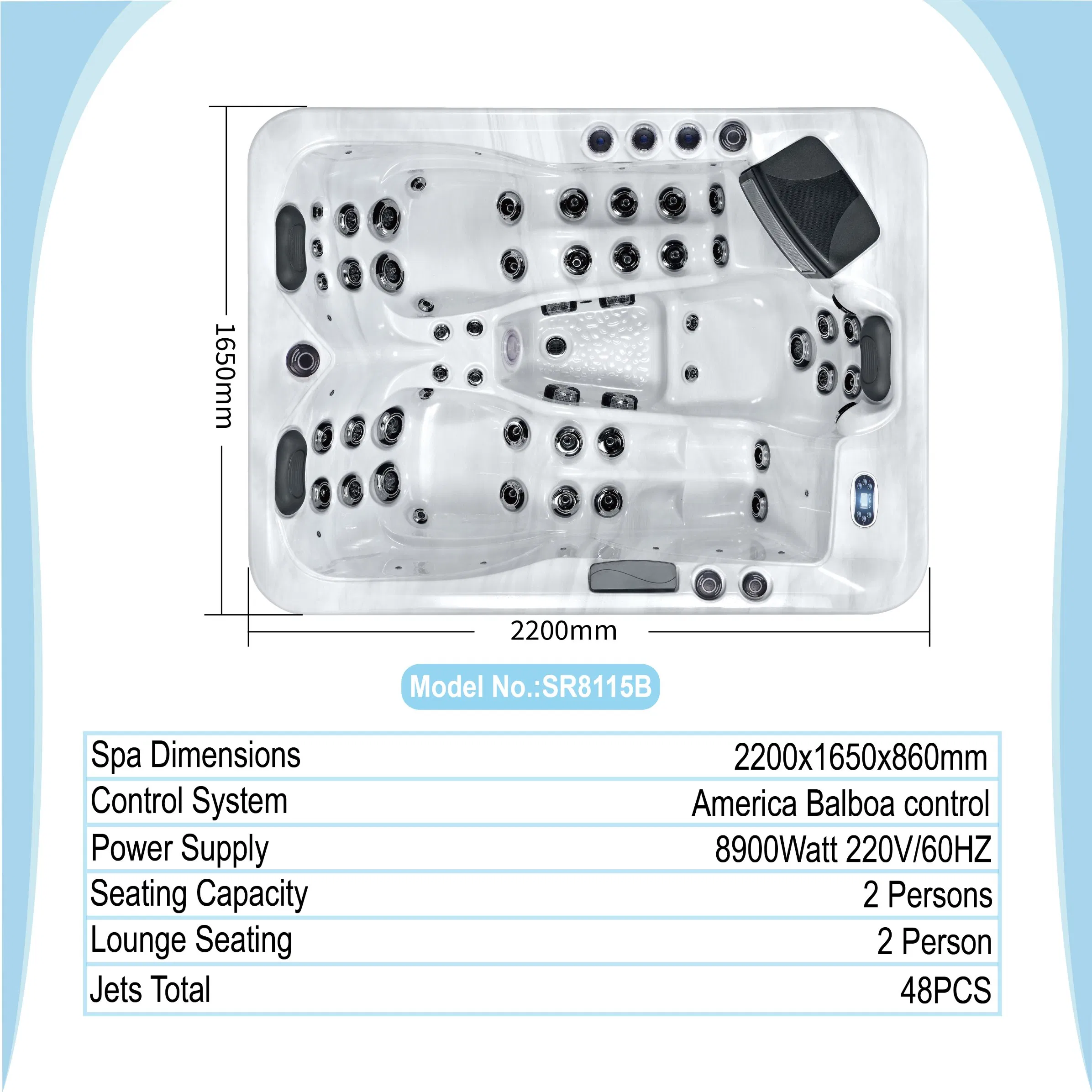 Премиальный уличный спа-бассейн на 4 персоны