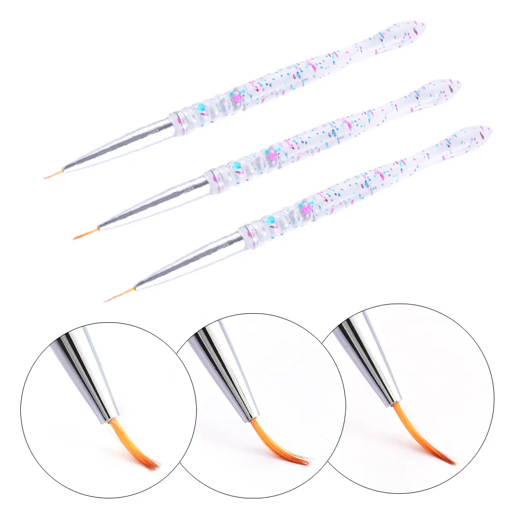 3PCS Broken Acrylic Sequin Rod Drawing Drawing Brush Tool Painting Nail Pen Wholesale