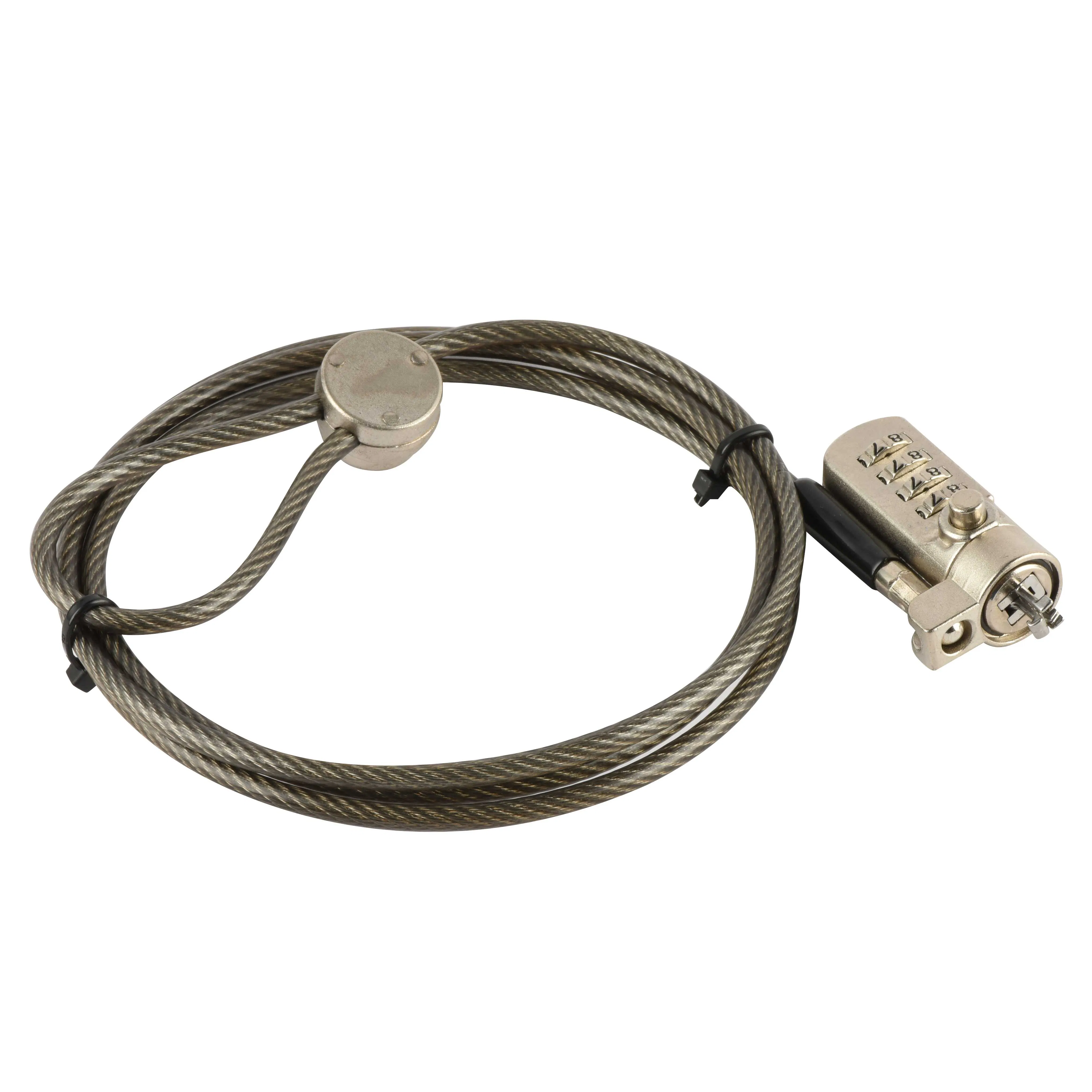 Chain 4-Digits Dual-Mechanism Computer Security Cable Lock for Tablets
