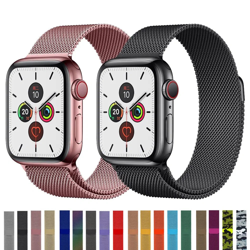 Multicolor Milanese Stainless Steel Smart Watch Band Suitable for Apple