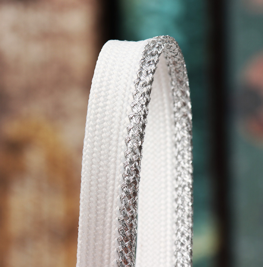 Лента тканая 10 мм черная белая золотая зеленая