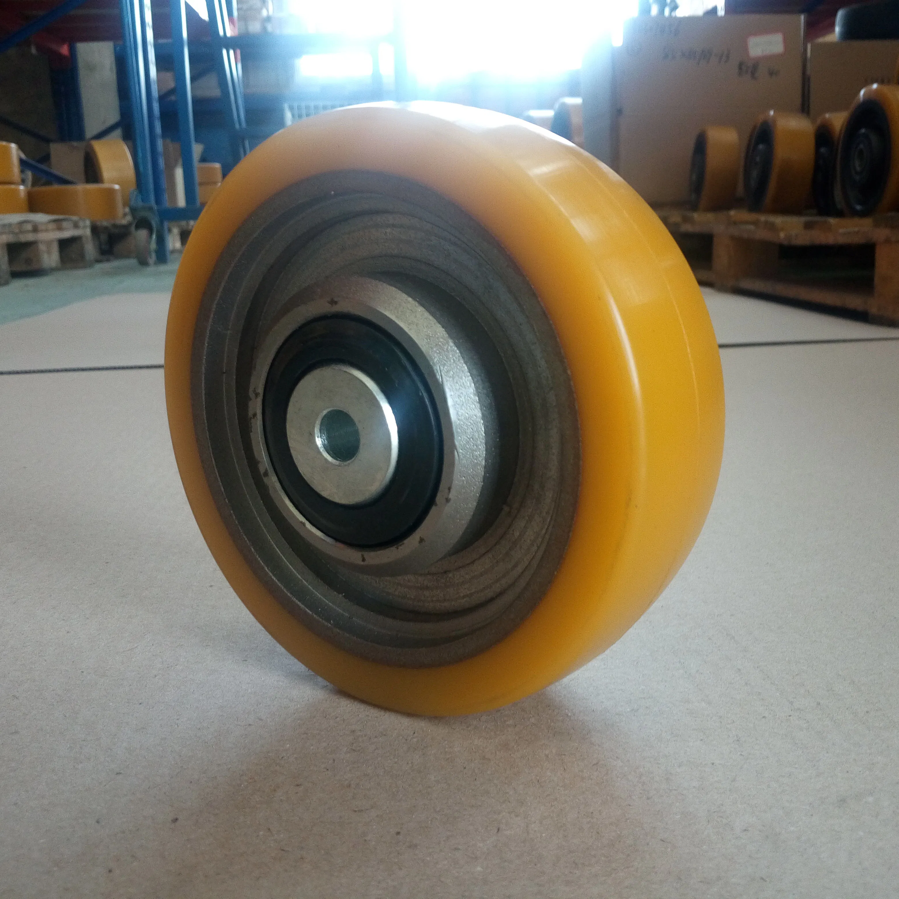 Factory Customize Durable Industrial PU Load Roller Coating Polyurethane Solid Casters Wheels