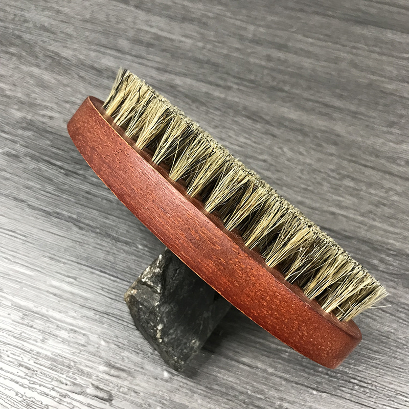 Boar Bristle Beard Brush Men's Beard Grooming Care Tool Set with Wooden Sandalwood Comb
