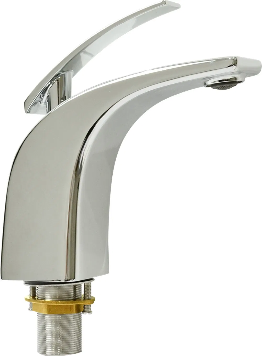 Modern Single-Hole Silver Basin Faucet Hot/Cold Wash Single-Handle Design for Bathroom Table Single Handle