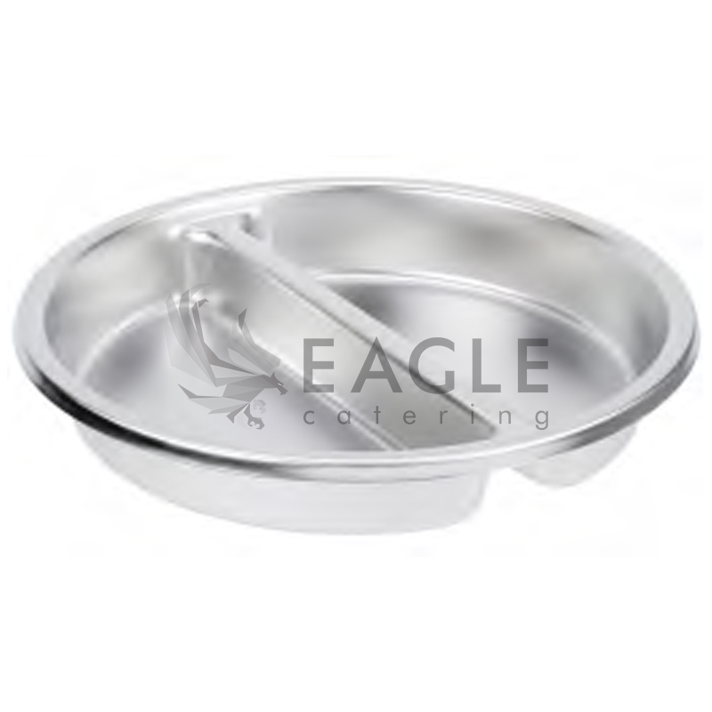 2 Compartment Round Food Pan