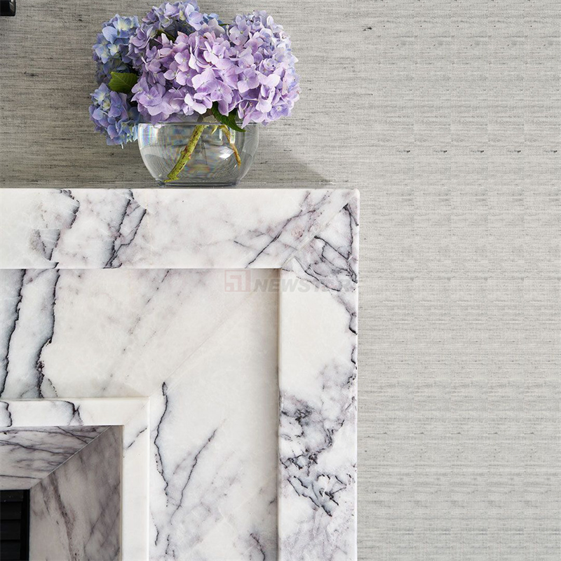 Newstar Sample Style Fireplace Natural Stone Marble Limestone Fireplace Surround Stone Mantel Indoor Decoration Calacatta Viola Marble Fireplace