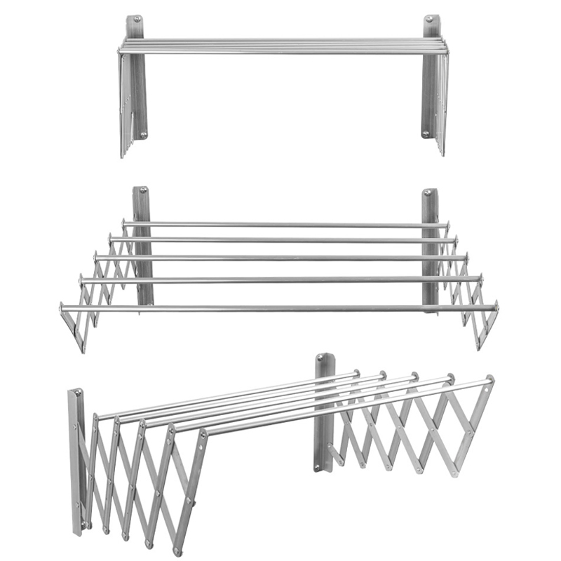 Sanipro Iron 5-Pole Push-Pull Extensible Wall Hanging Drying Rack Folding Towel Holder Clothes Drying Hanger
