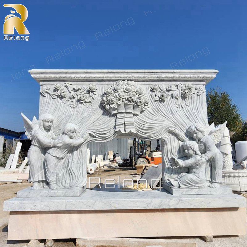 Customized High Quality Carrara Marble Children Fireplace Surround for Home Decor