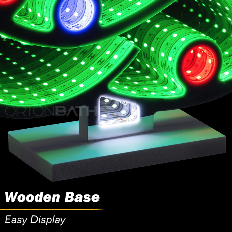 Ortonbath Infinity Mirror Light USB Powered Santa Claus Christmas Decorations Indoor, Christmas Tree Santa Infinity Mirror Tunnel Light Mirror