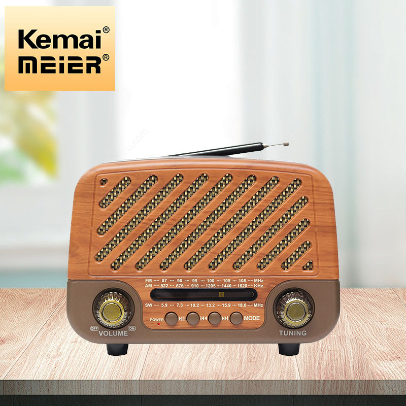 Hot Selling Wooden Stereo Radio 4-Band with Bluetooth USB TF Function Sound Quality Vintage Wooden Box Brand Radio