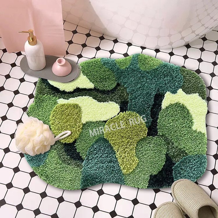 Washable Entryway Simple Home Bathroom Rug Design Shaggy Bath Mat Semi Circle Bathroom Quick Drying Protection Hand Tufted Rug