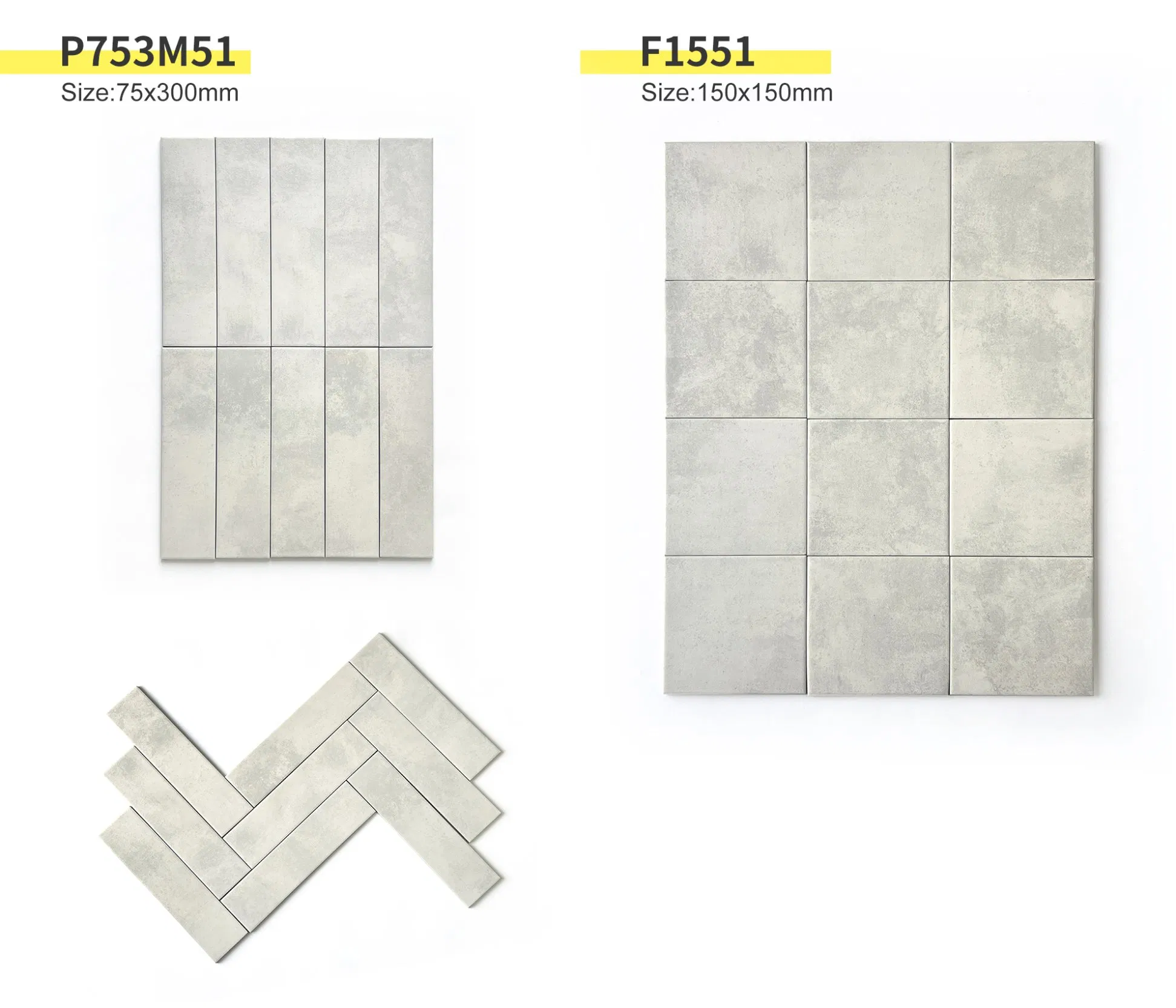 75*300 mm & 150*150 mm Handmade Small Size Porcelain Ceramic Wall Tiles for Kitchen Bathroom Bar