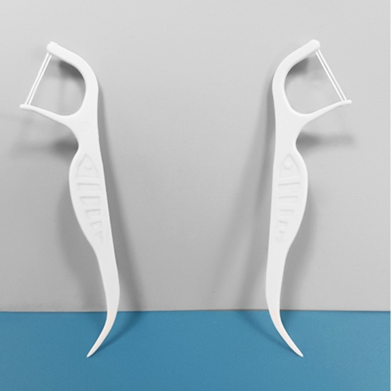 Orthodontic Pink and Purple Double Line Dental Floss Pick Sticks Toothpick