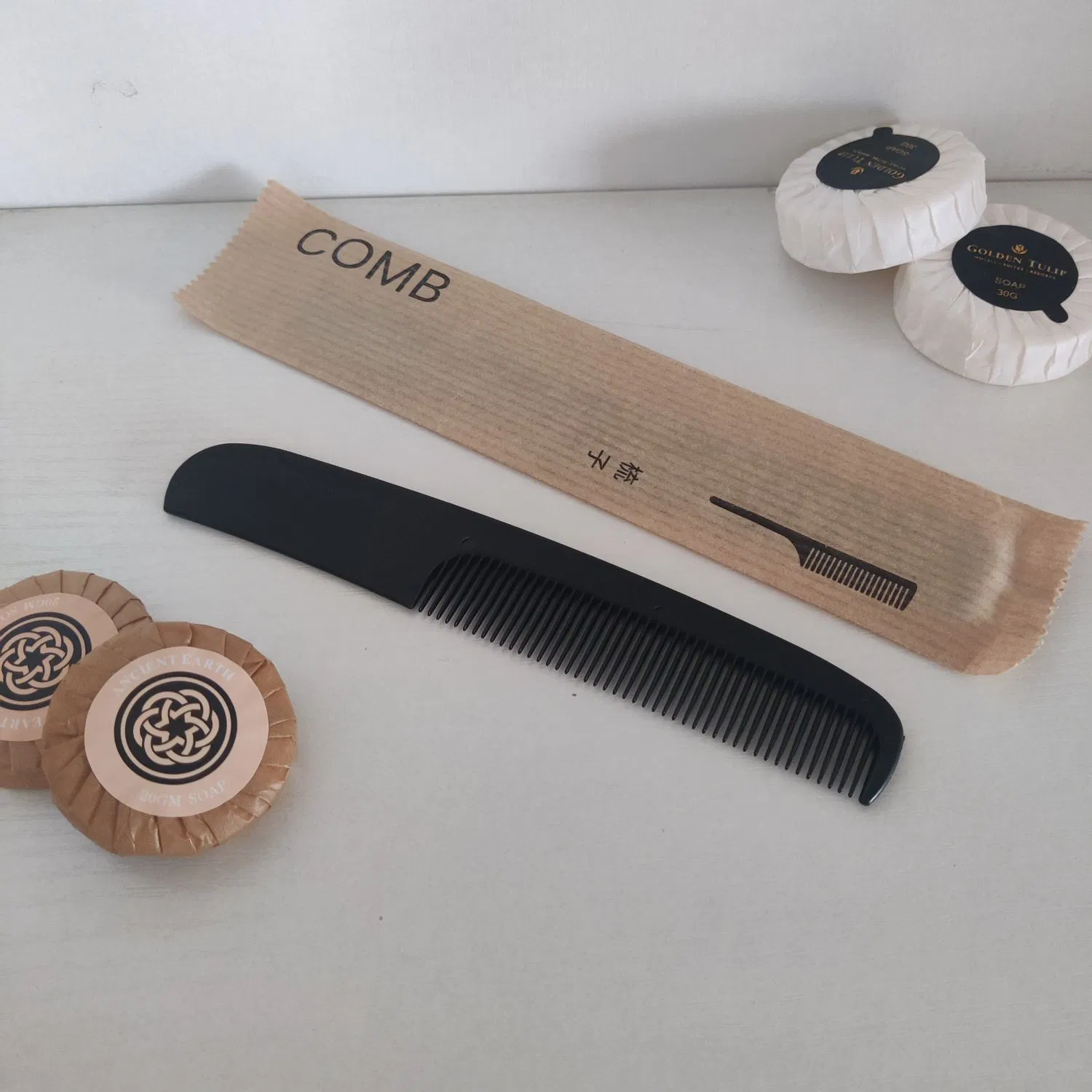 Kraft Paper Bag Biodegradable Comb for Hotel Kit