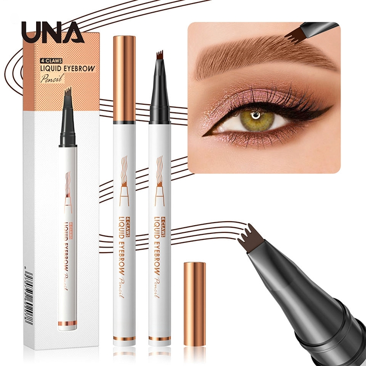 4 Fork Liquid Eyebrow Pencil Long-Lasting Waterproof Custom Logo Natural Eyebrow with 6 Colors