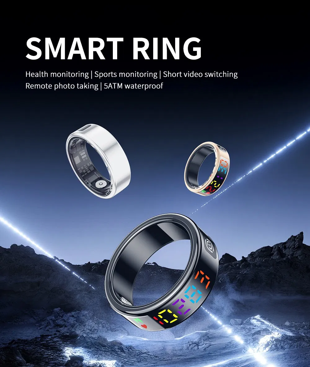 RS01z Smart Ring 5ATM Waterproof, 5 Sports Modes, Blood Oxygen/Sleep Analysis, Bluetooth 5.1