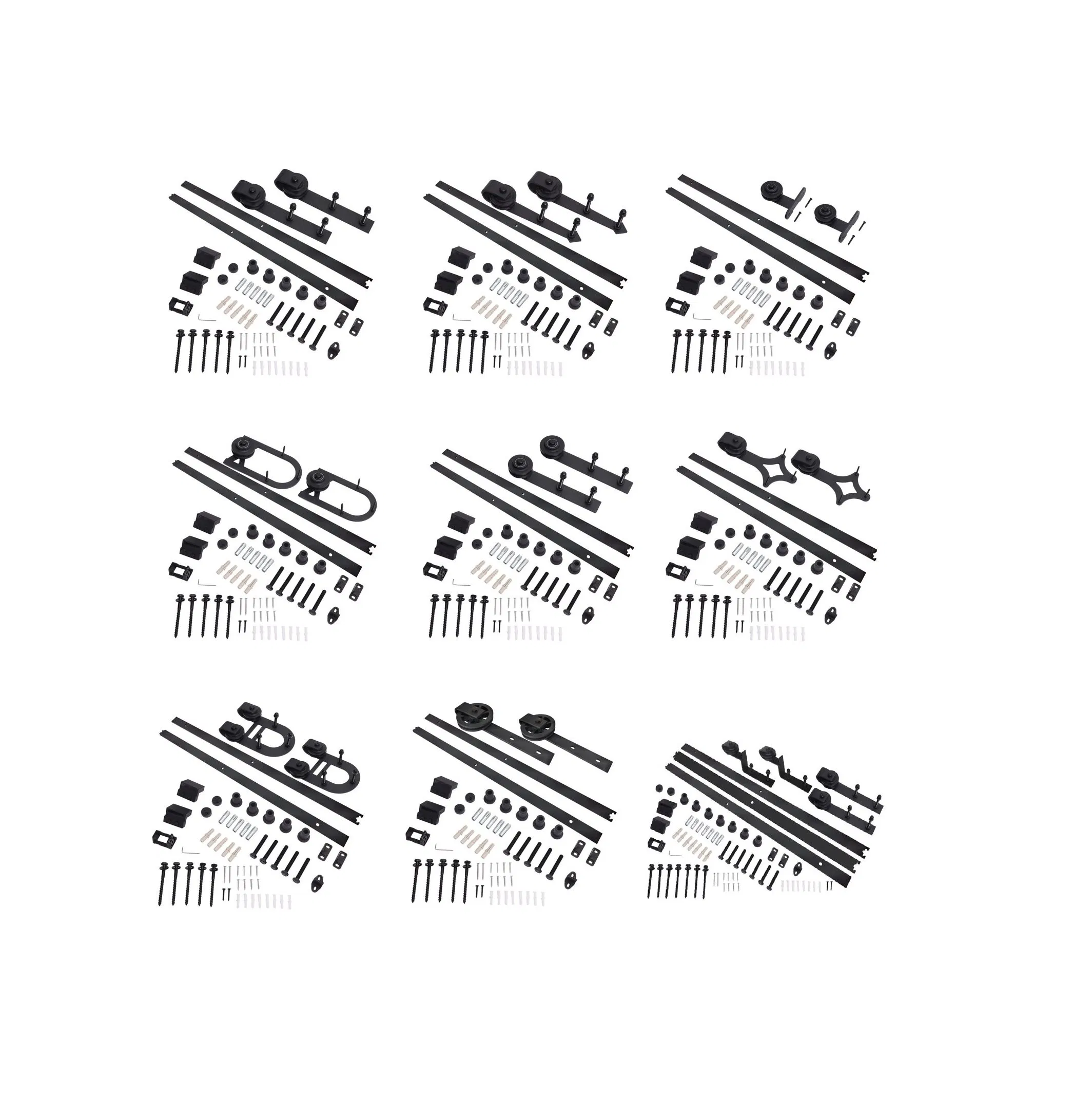 6.6′ Top Mount Rail Rollers Barn Door Hardware Kit