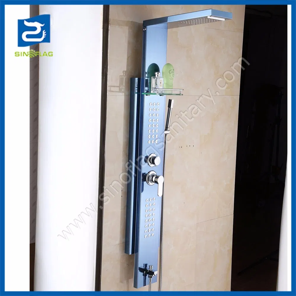 Blue Color Separatable Bathroom Waterfall Multifunction Shower Panel