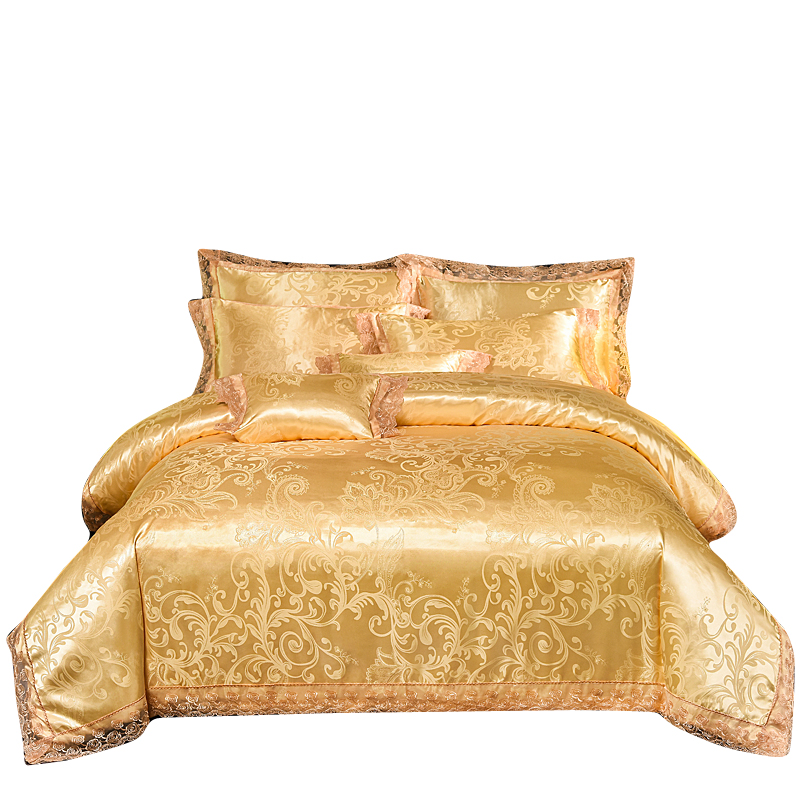 4 PCS Bedding Set Jacquard Comforter Set Polyester Duvet Cover Pillowcase