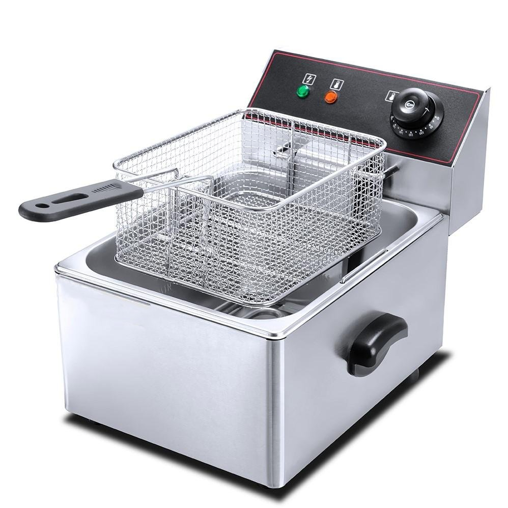Commercial Kitchen Appliance 8L 1-Tank 1-Basket Electric Fryer Tempura Frying Machine