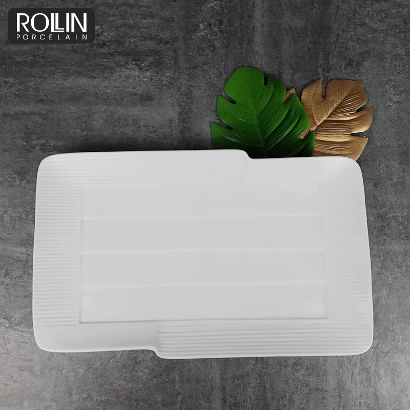 High Temperature Rectangular Ceramic Plates Appetizer Plates