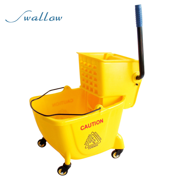 23L Commercial Plastic Down Press Single Wringer Trolley