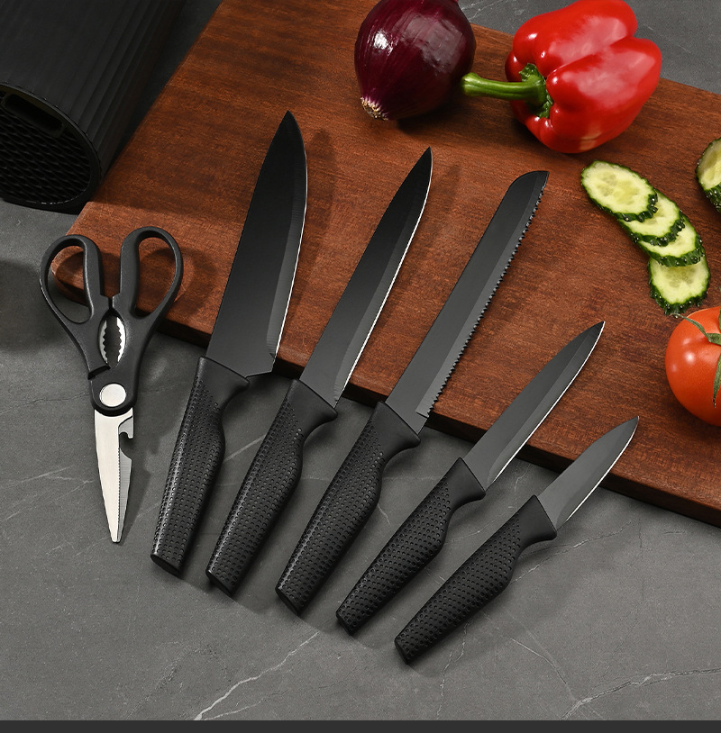 Набор кухонных ножей из нержавеющей стали с подставкой