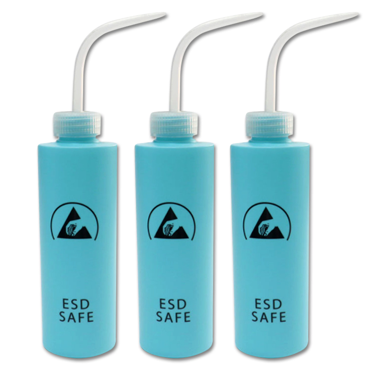 250ml 500ml ESD Wash Bottle Plastic Squeeze Type Antistatic Alcohol Dispenser Safe Bottle