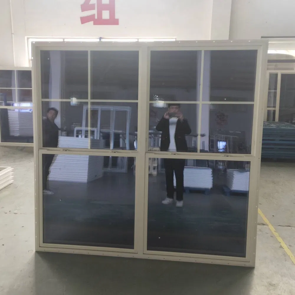 White UPVC Vinyl Thermal Break PVC Vertical Sliding Twin Double/Single Hung Windows