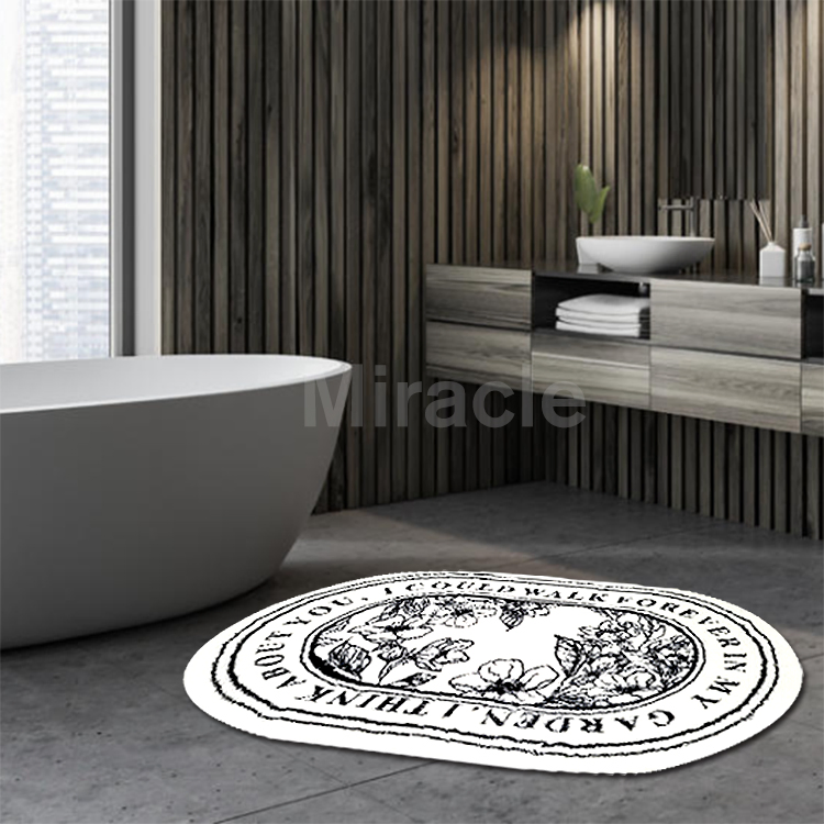Cute Design Polyester Kids and Pet Friendly Area Custom Water Absorbent Artificial Cashmere Bath Room Rug Mats