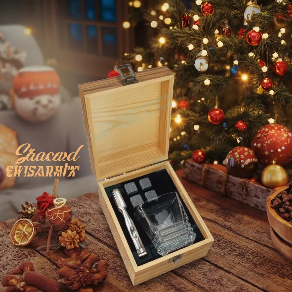 Shunstone High Quality Heavy Base Transparent Lead Free Whiskey Tasting Glasses Set with Granite Whiskey Stones Gift Set